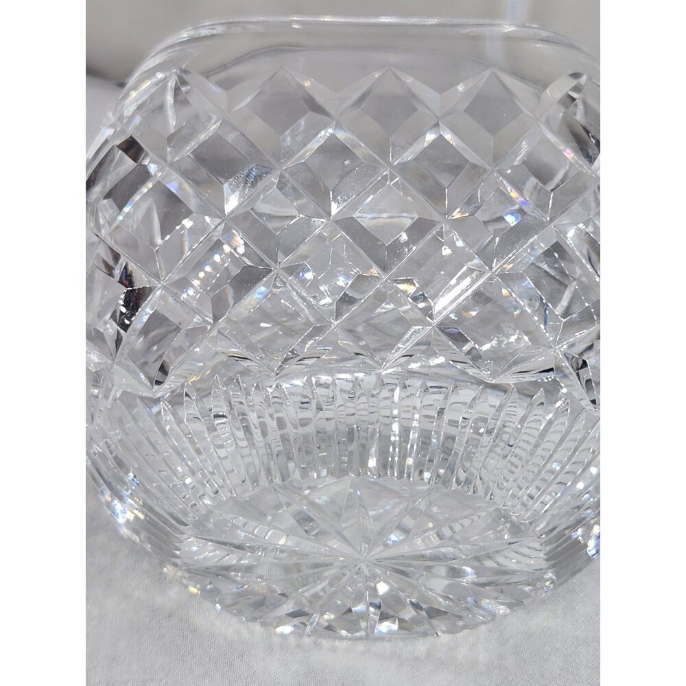 Waterford Crystal Oval Round Flower Vase 4.5" Comeragh Signed Ireland - Picture 7 of 12